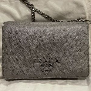 Prada gray shoulder bad